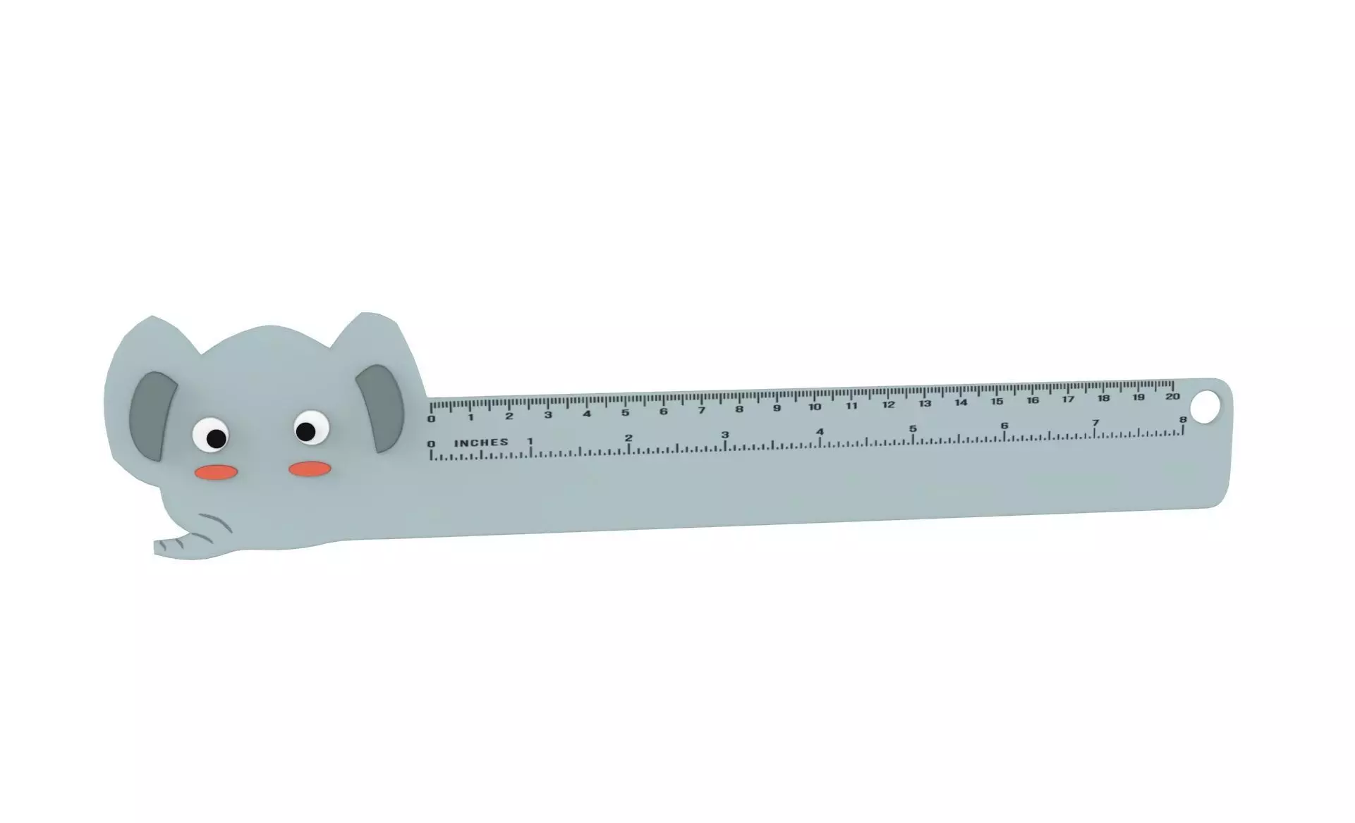 Ruler With Elephant Animal Adorable Low-poly 3D model_0