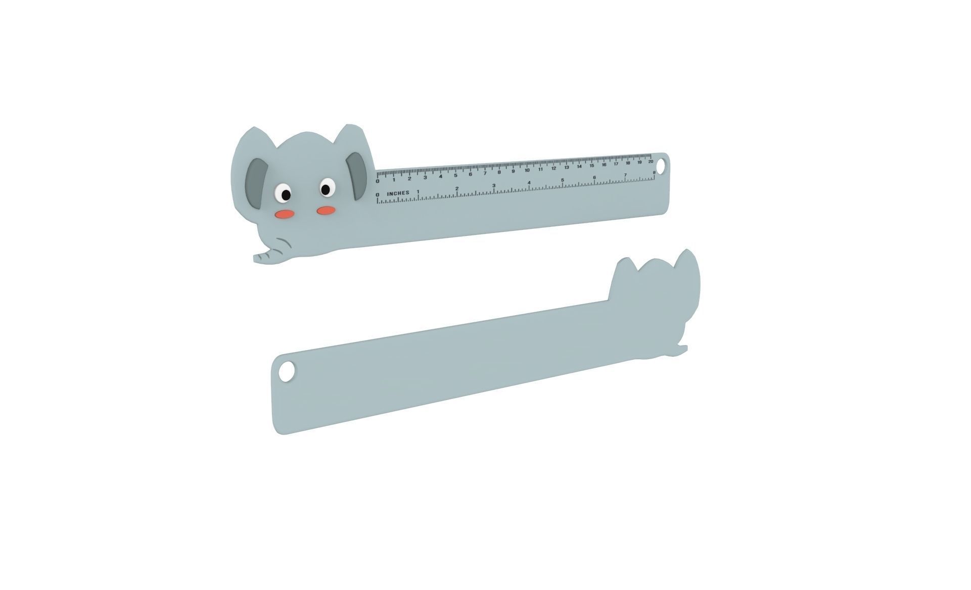 Ruler With Elephant Animal Adorable Low-poly 3D model_8