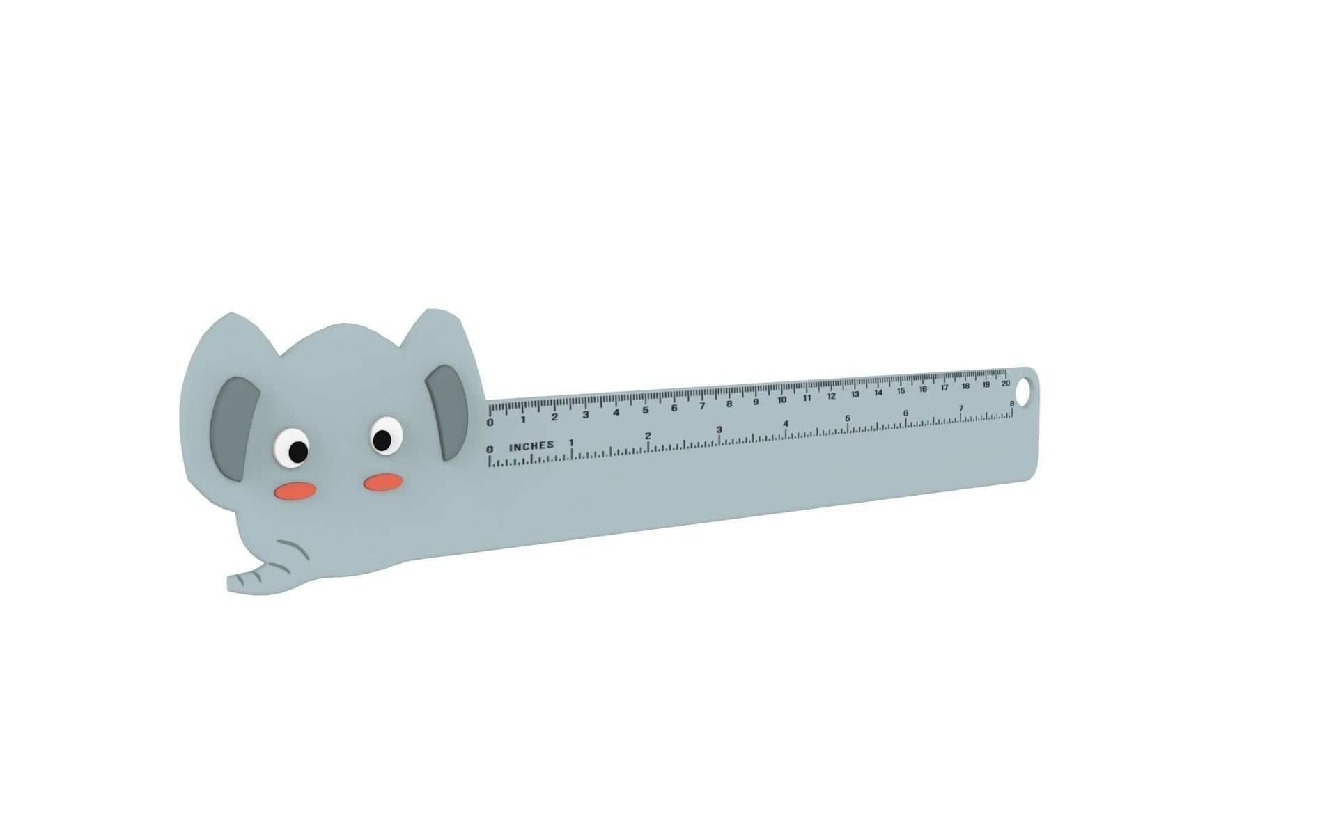 Ruler With Elephant Animal Adorable Low-poly 3D model_1