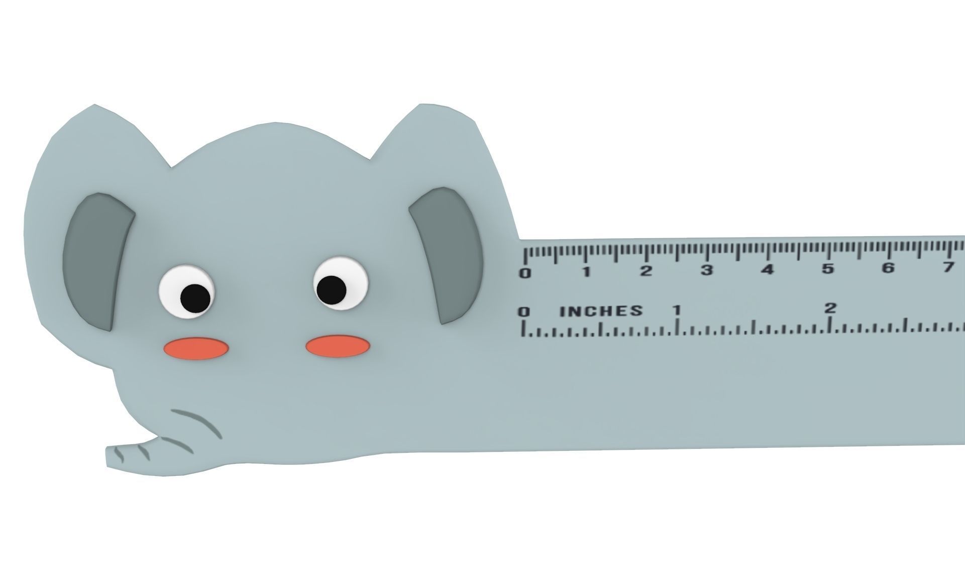 Ruler With Elephant Animal Adorable Low-poly 3D model_4