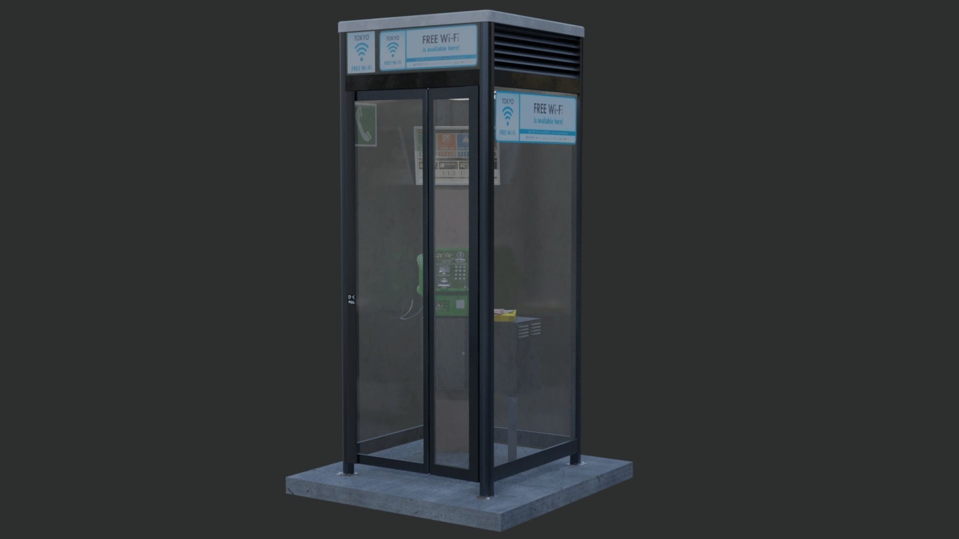 Payphone Booth 3D model_9