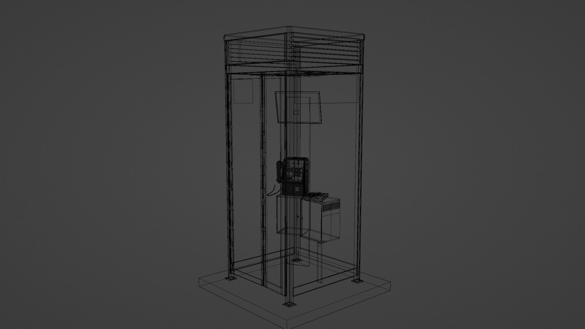 Payphone Booth 3D model_4