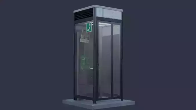Payphone Booth 3D model