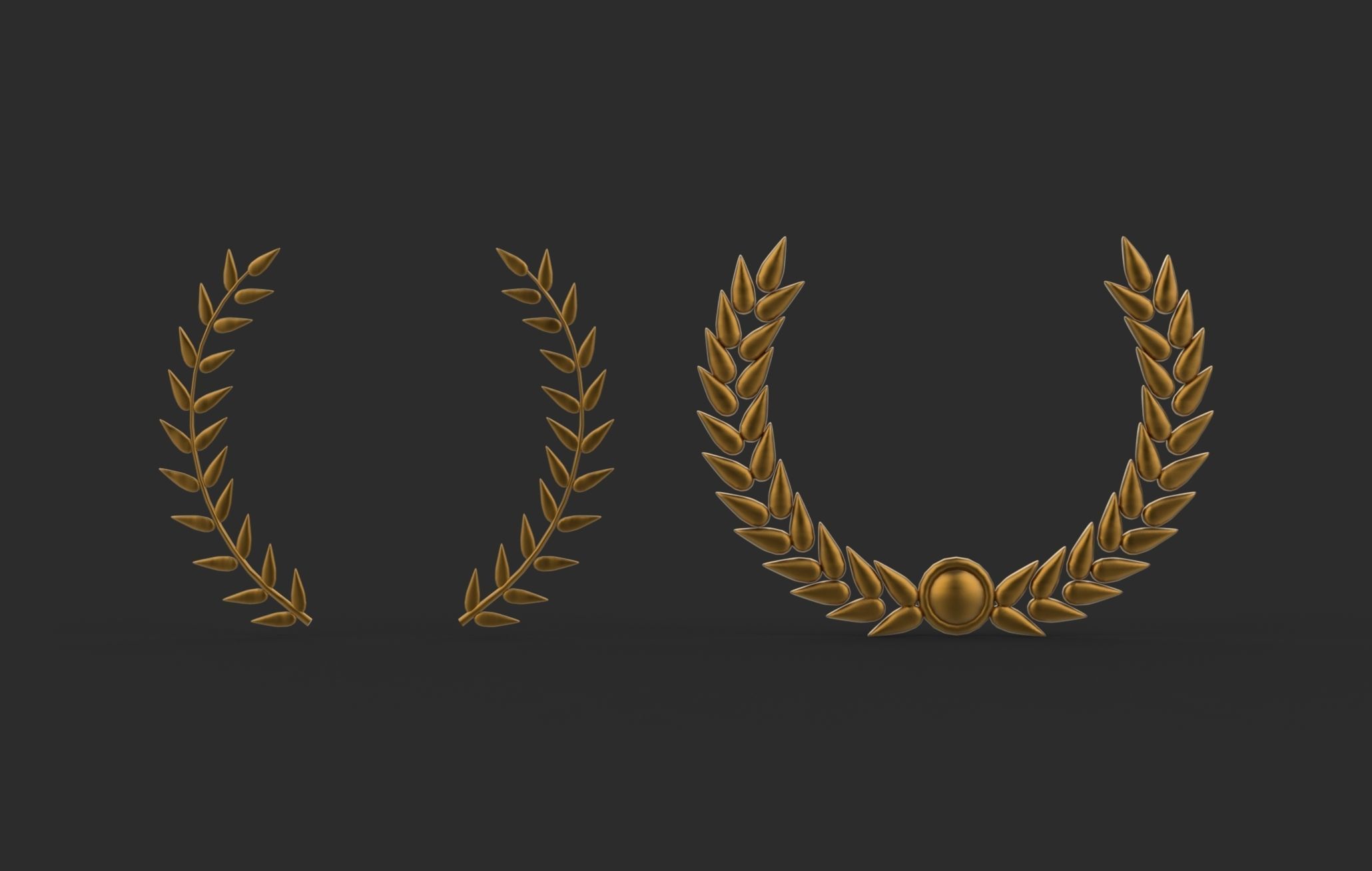 Laurel Wreath 3D model_2