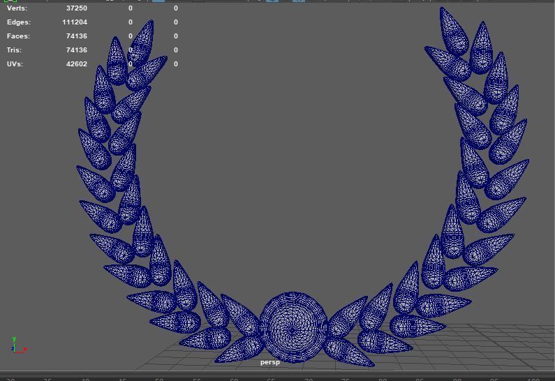 Laurel Wreath 3D model_6