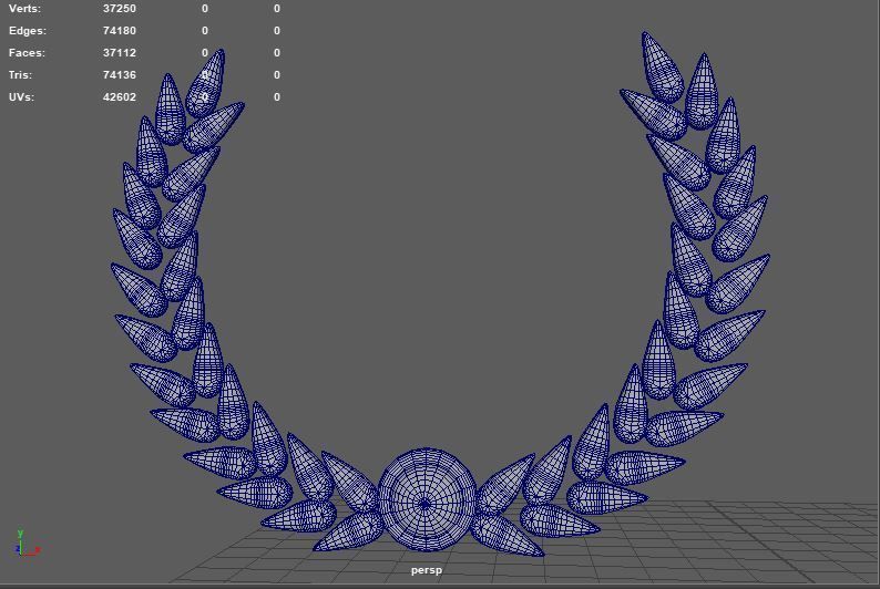 Laurel Wreath 3D model_5