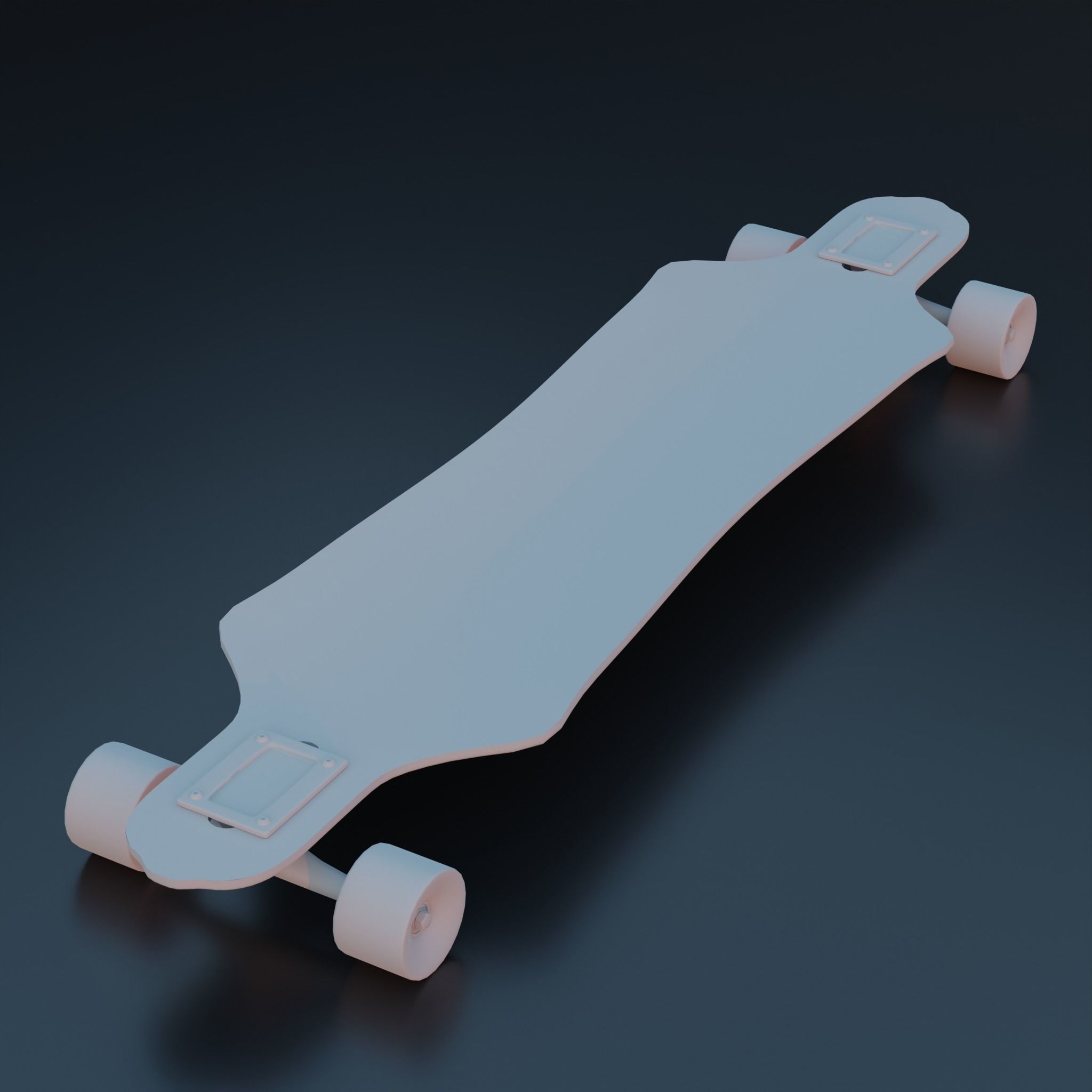 Longboard Skate Mesh Low-poly 3D model_2