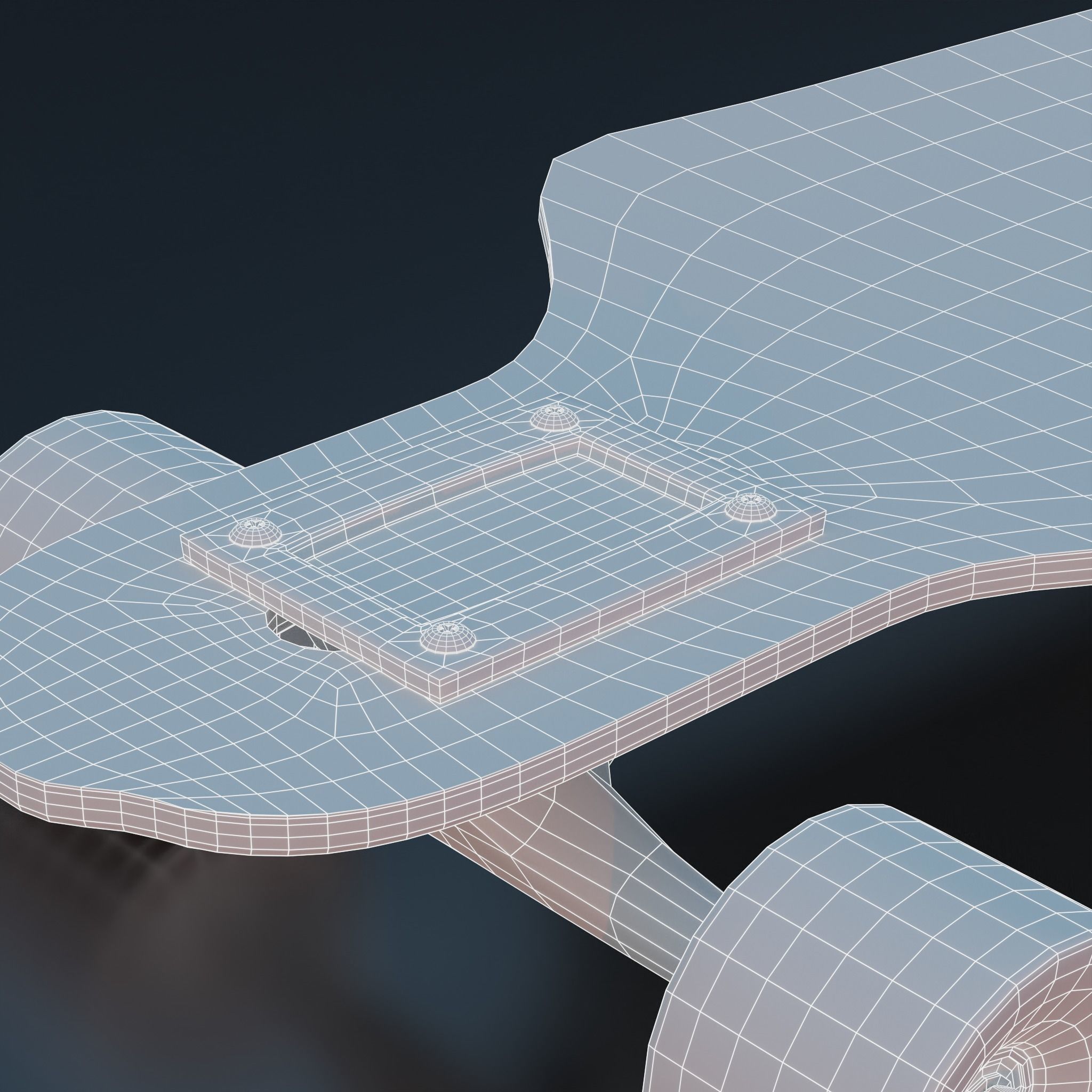 Longboard Skate Mesh Low-poly 3D model_4