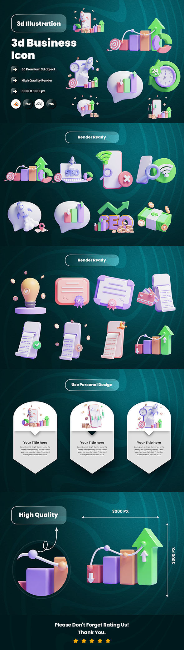 Business 3d Illustration  Icon Pack  3D model_5