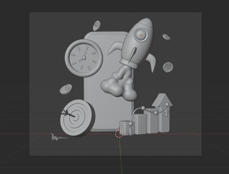 Business 3d Illustration  Icon Pack  3D model_13