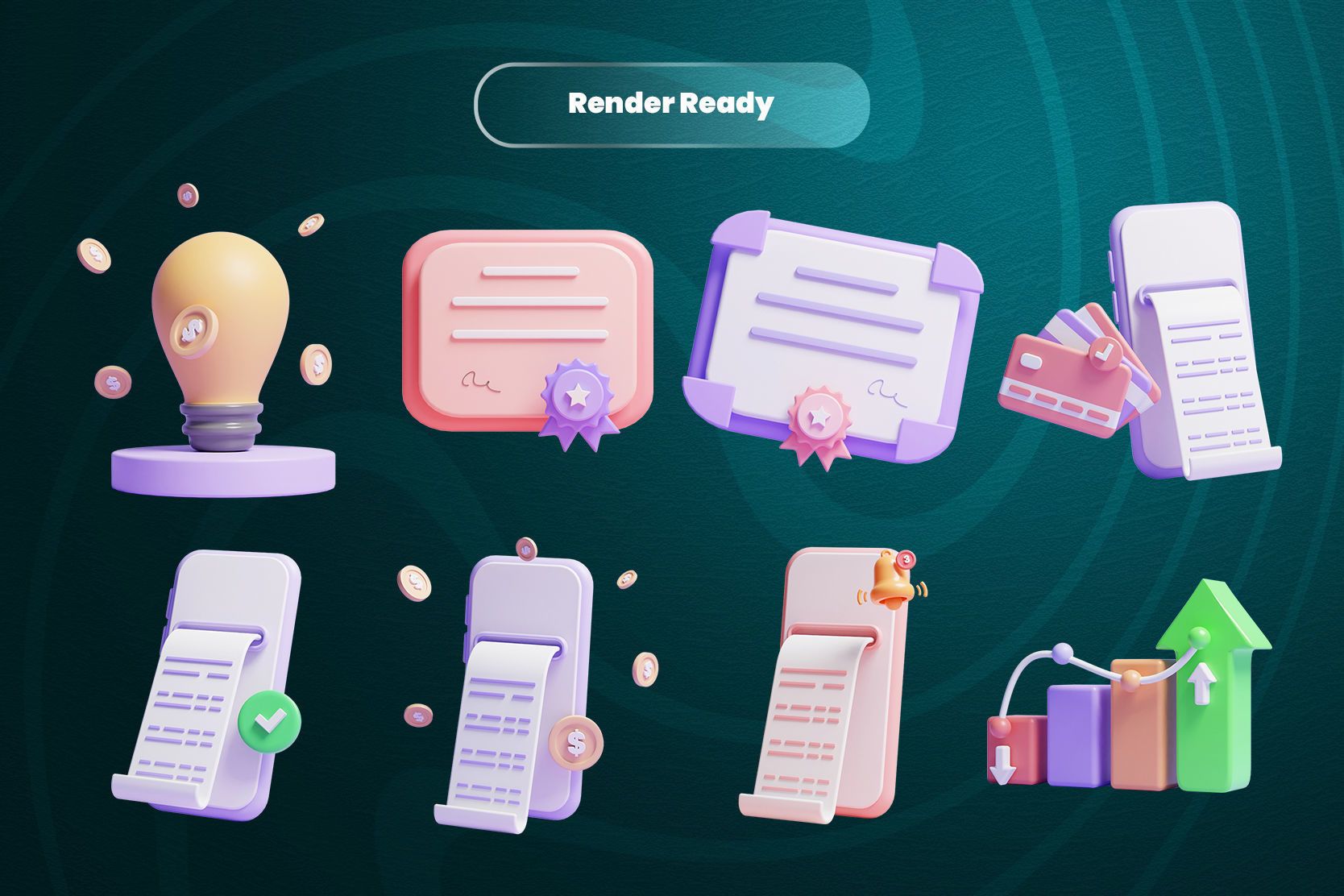 Business 3d Illustration  Icon Pack  3D model_2