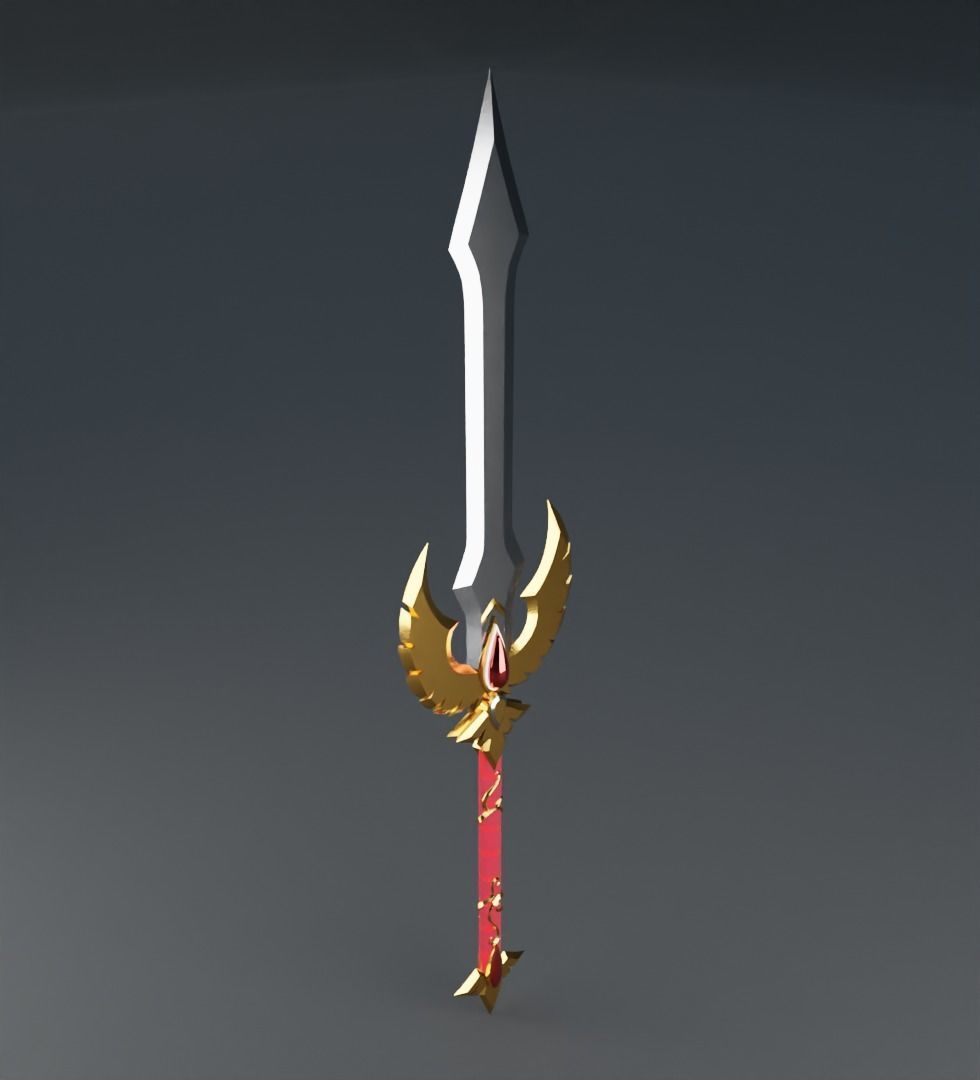 Fantasy blood sword 3D model Low-poly 3D model_9