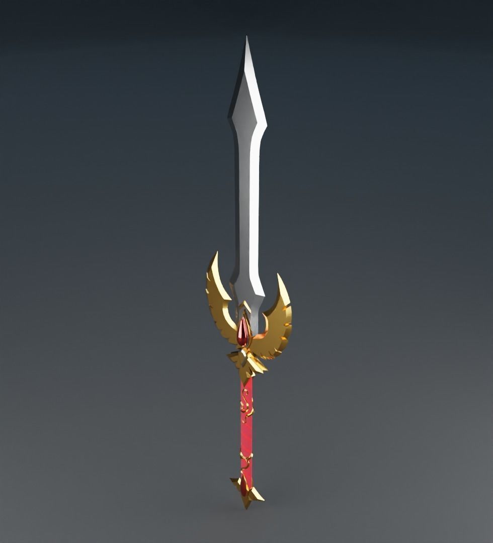 Fantasy blood sword 3D model Low-poly 3D model_8