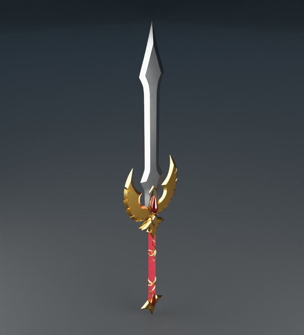 Fantasy blood sword 3D model Low-poly 3D model_7