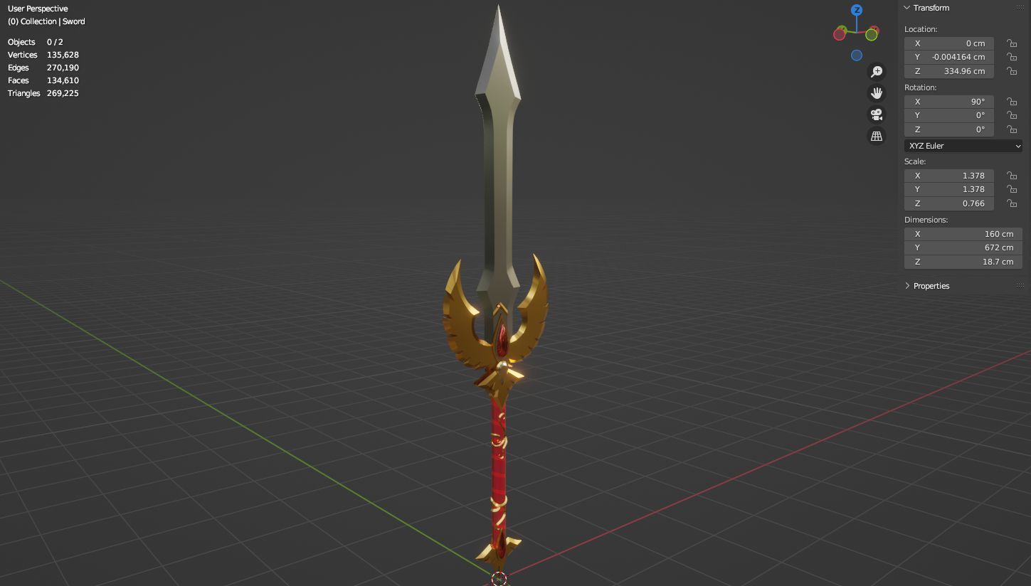 Fantasy blood sword 3D model Low-poly 3D model_20