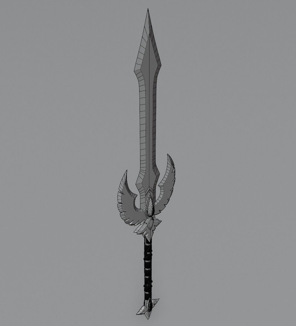 Fantasy blood sword 3D model Low-poly 3D model_10