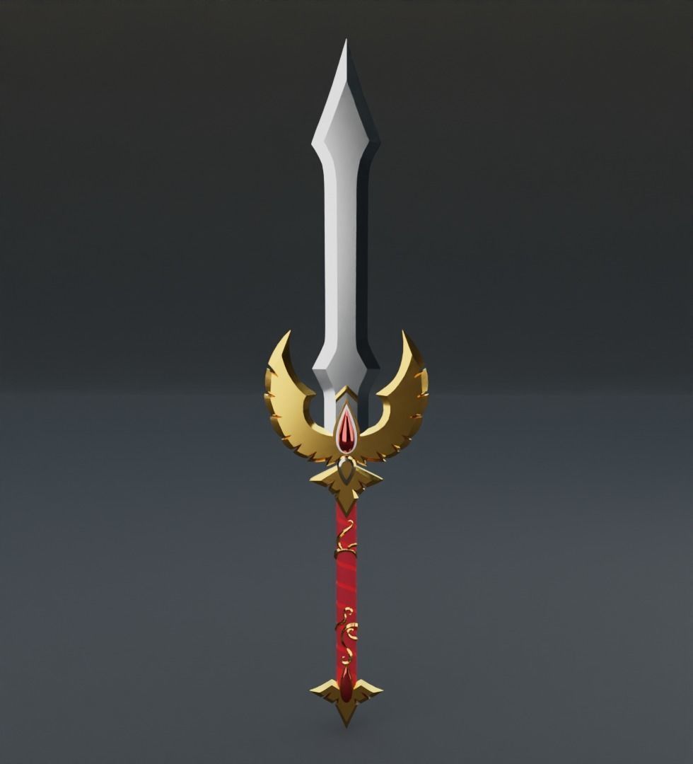 Fantasy blood sword 3D model Low-poly 3D model_5