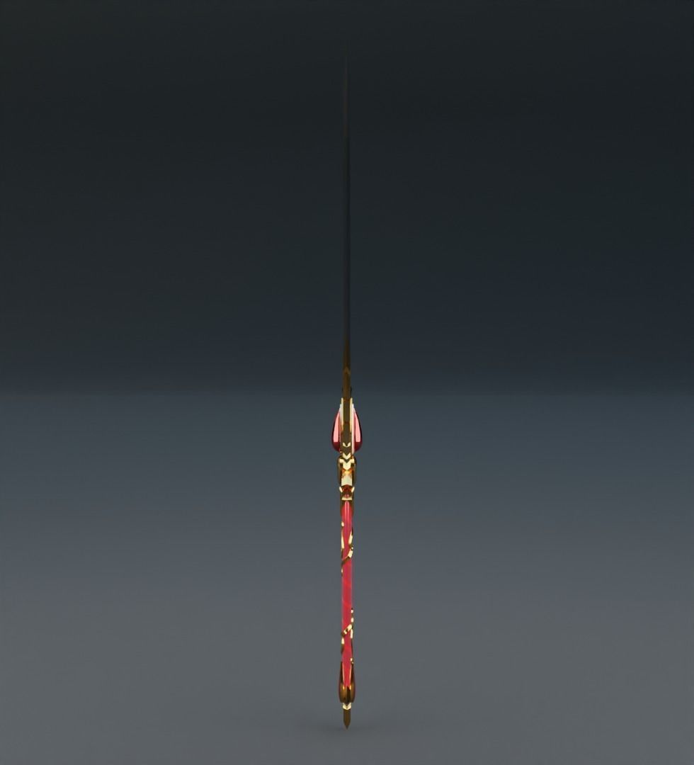 Fantasy blood sword 3D model Low-poly 3D model_4