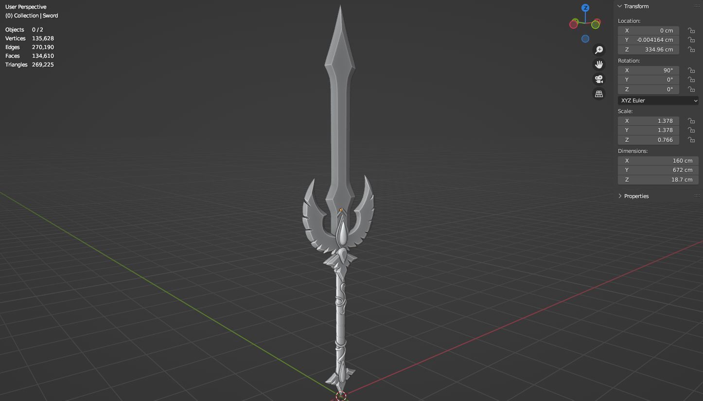 Fantasy blood sword 3D model Low-poly 3D model_19