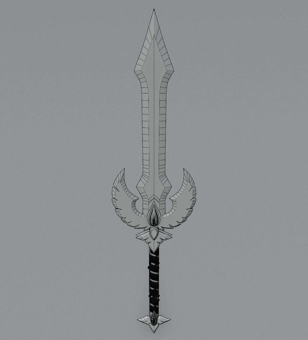 Fantasy blood sword 3D model Low-poly 3D model_11