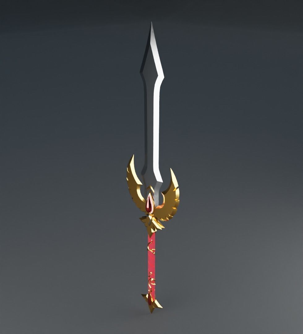 Fantasy blood sword 3D model Low-poly 3D model_6