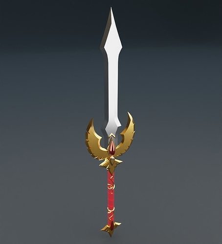 Fantasy blood sword 3D model Low-poly 3D model