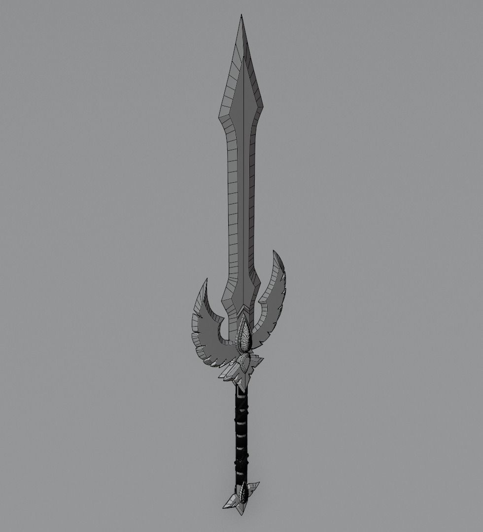 Fantasy blood sword 3D model Low-poly 3D model_18