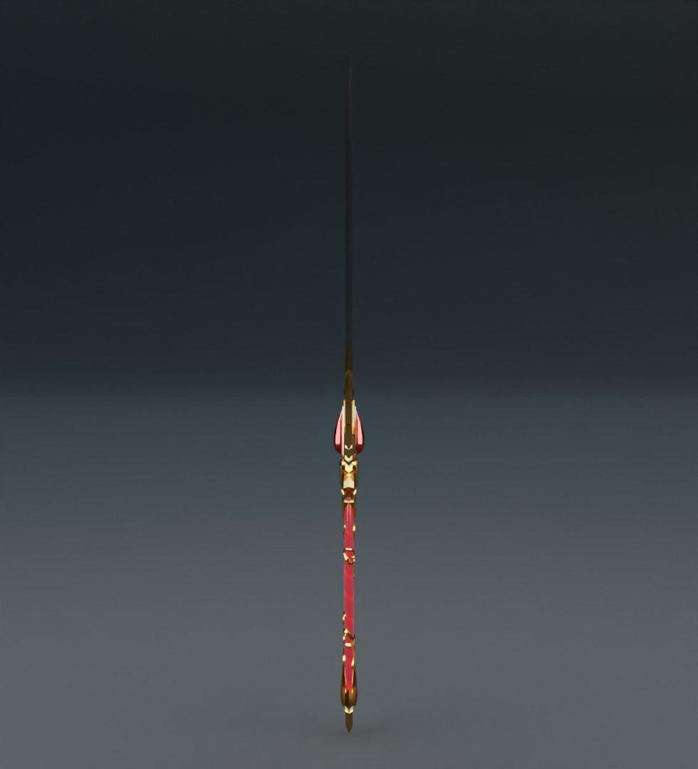 Fantasy blood sword 3D model Low-poly 3D model_3