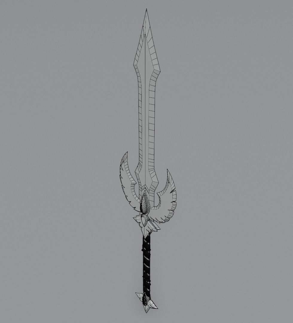 Fantasy blood sword 3D model Low-poly 3D model_15