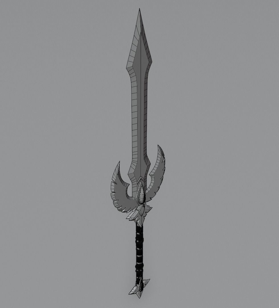 Fantasy blood sword 3D model Low-poly 3D model_16