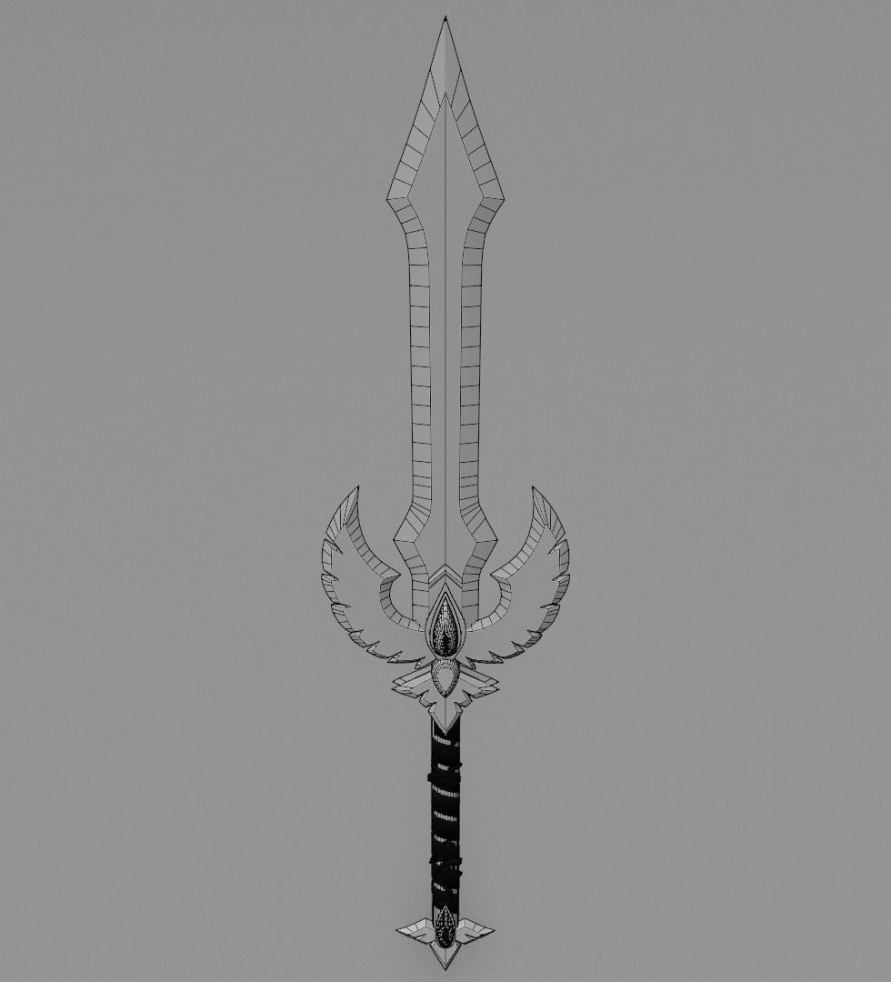Fantasy blood sword 3D model Low-poly 3D model_14