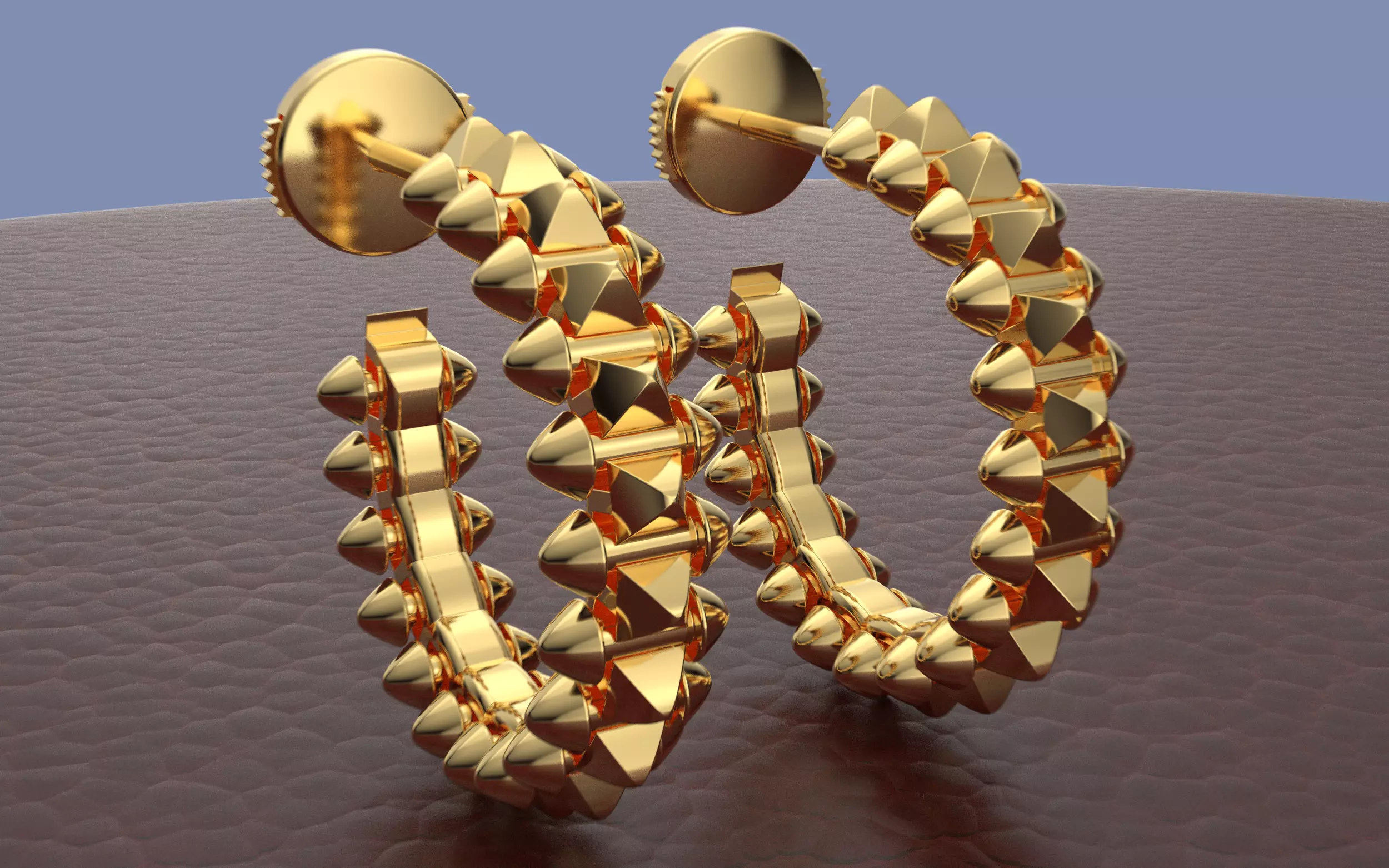 Earring Clash and lock 3D print model_0