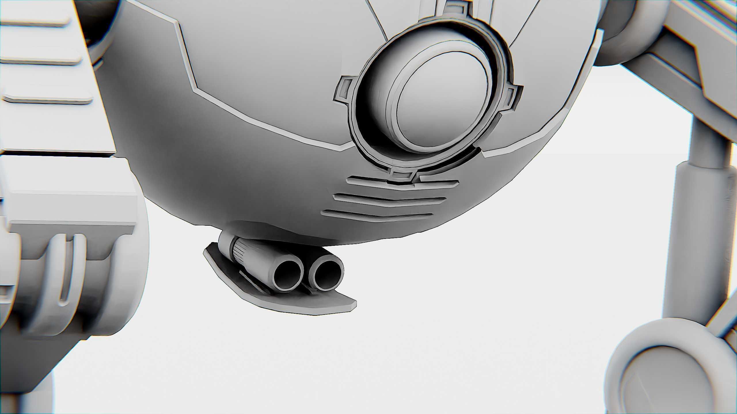 DROID G-250  Rigged for Unreal Engine - Unity - MIXAMO  3D model_36