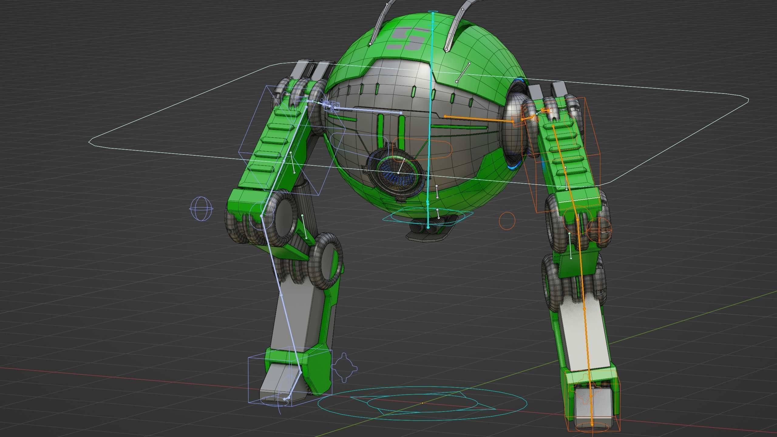 DROID G-250  Rigged for Unreal Engine - Unity - MIXAMO  3D model_37