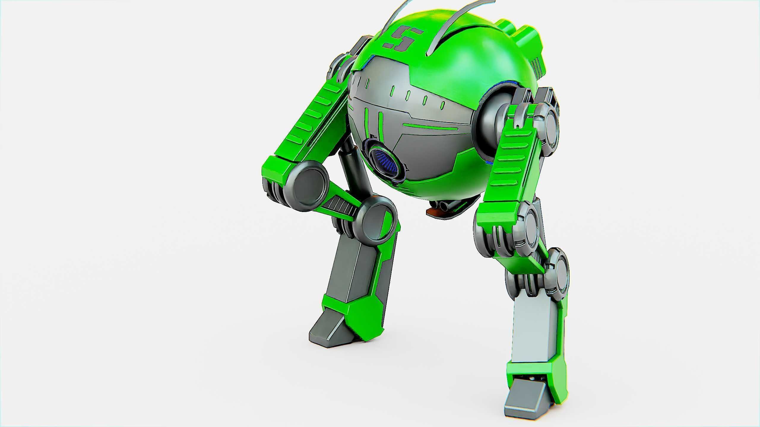 DROID G-250  Rigged for Unreal Engine - Unity - MIXAMO  3D model_22