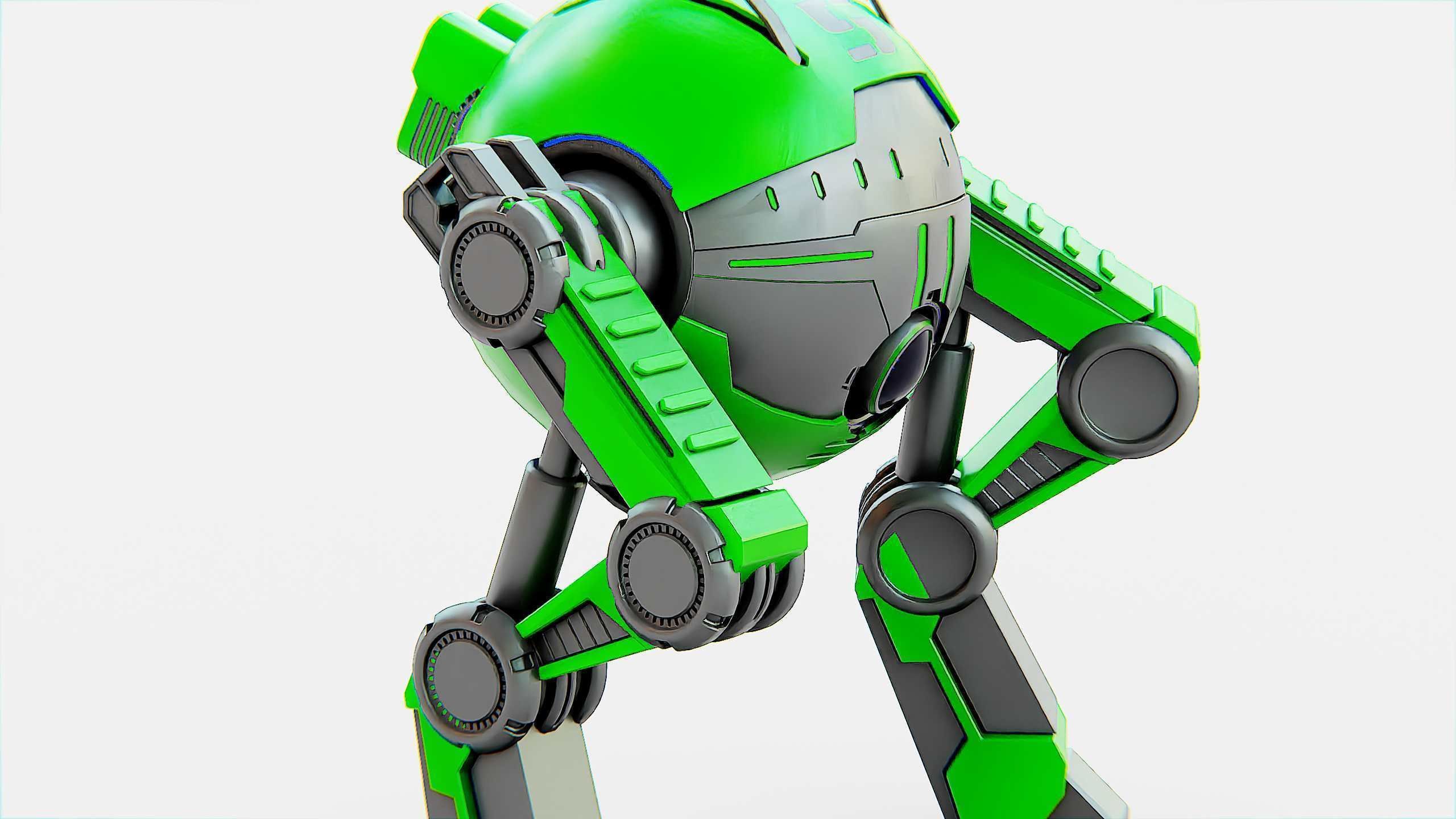 DROID G-250  Rigged for Unreal Engine - Unity - MIXAMO  3D model_24