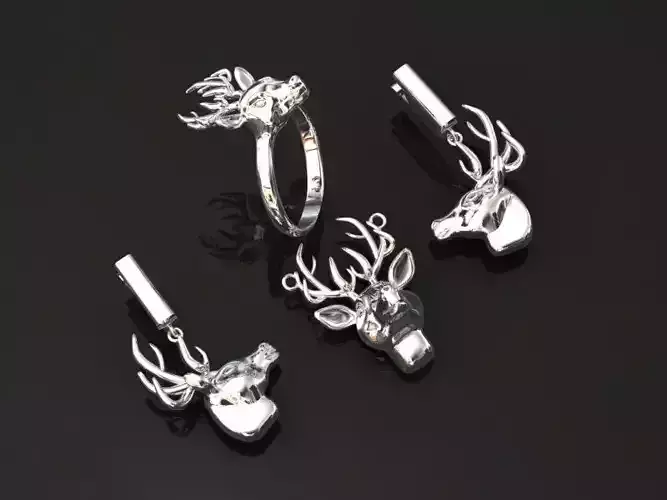 deer jewelry set - collection 01 3D print model