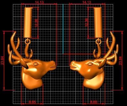 deer jewelry set - collection 01 3D print model_23