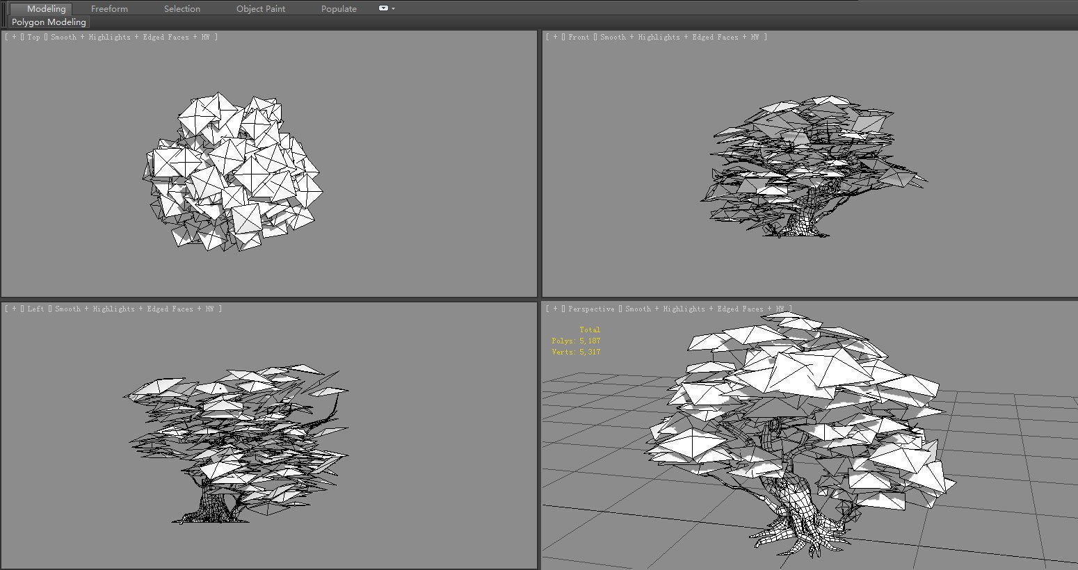 A peach blossom tree - big - Cherry blossom trees - sakura Low-poly 3D model_5