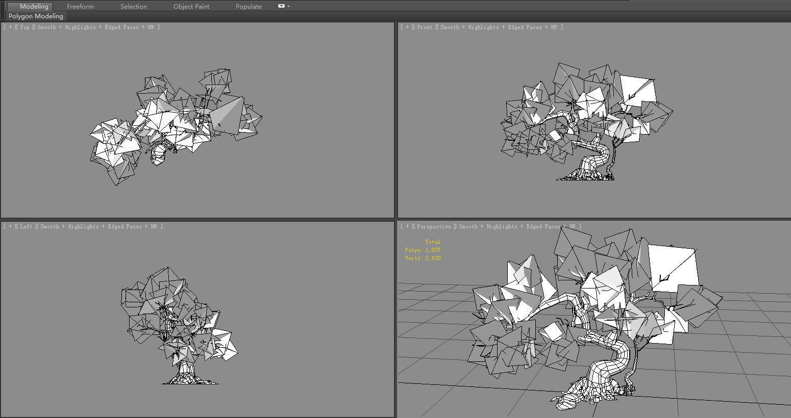 A peach blossom tree - small - Cherry blossom trees - sakura Low-poly 3D model_5
