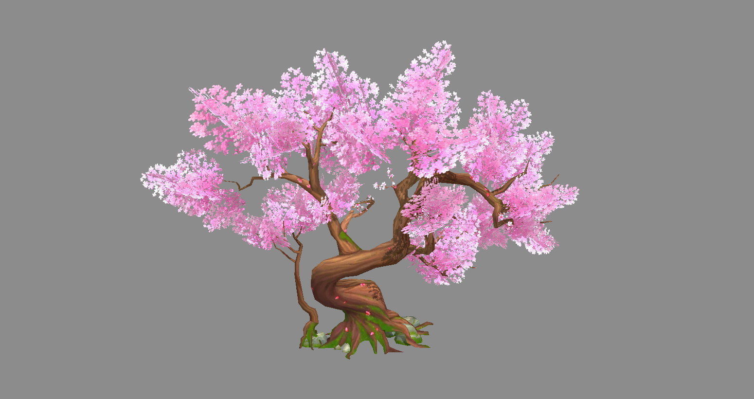 A peach blossom tree - small - Cherry blossom trees - sakura Low-poly 3D model_2