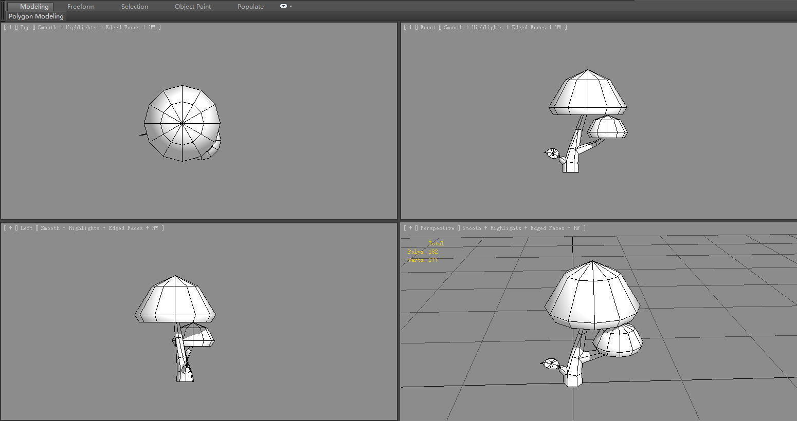 Cartoon small tree Low-poly 3D model_5