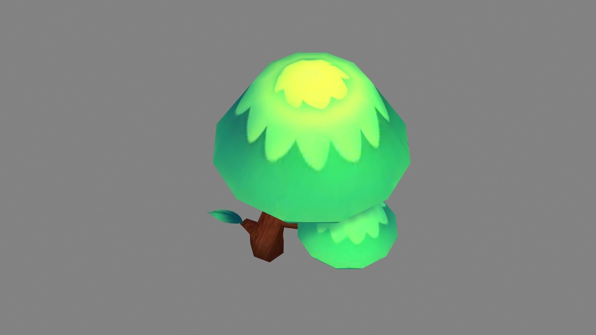 Cartoon small tree Low-poly 3D model_1