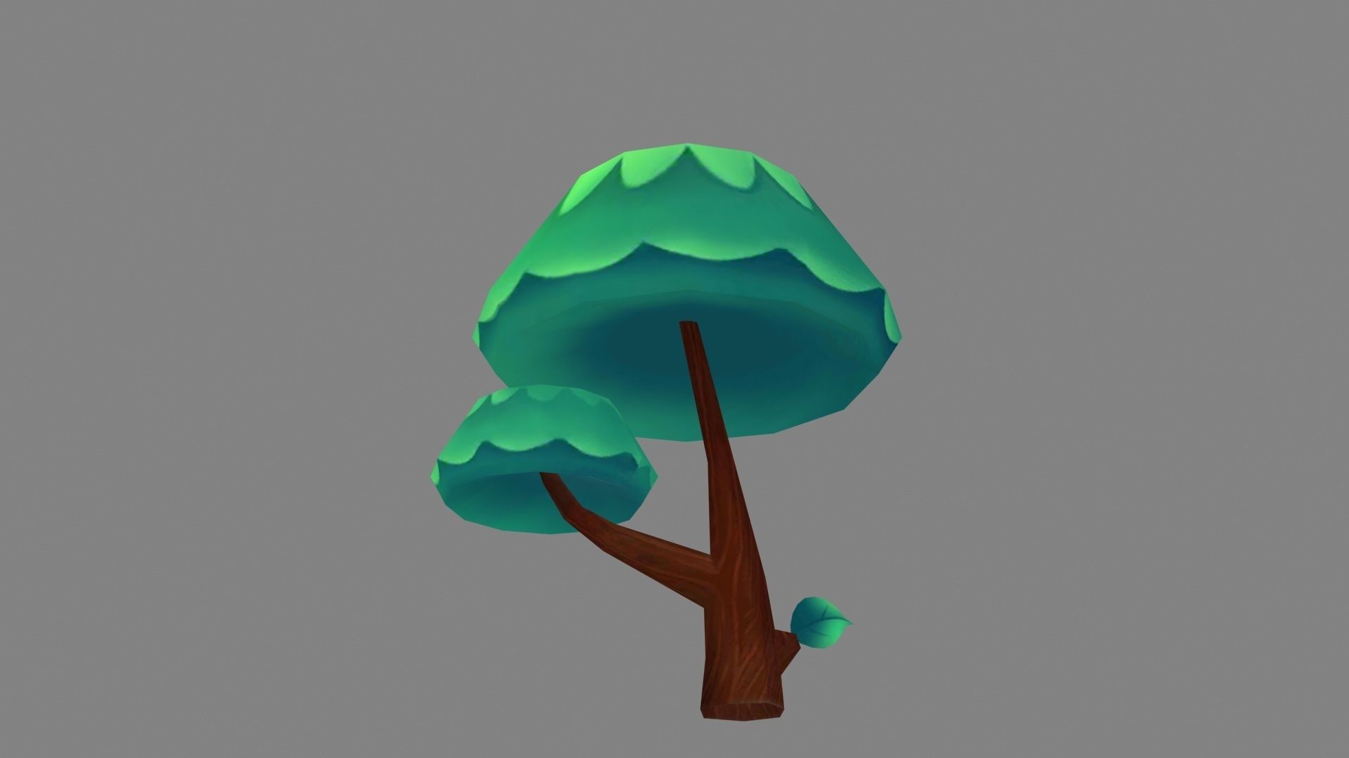 Cartoon small tree Low-poly 3D model_2