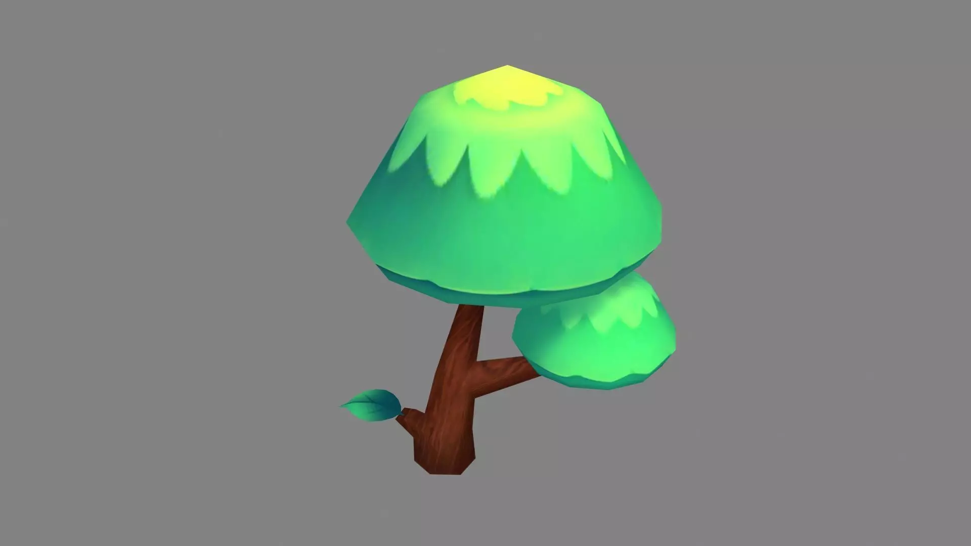 Cartoon small tree Low-poly 3D model_0