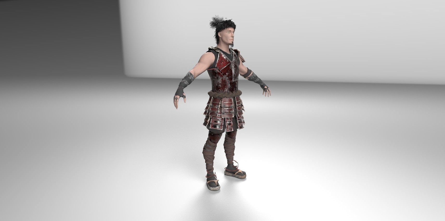 samurai game lowpoly Low-poly 3D model_1