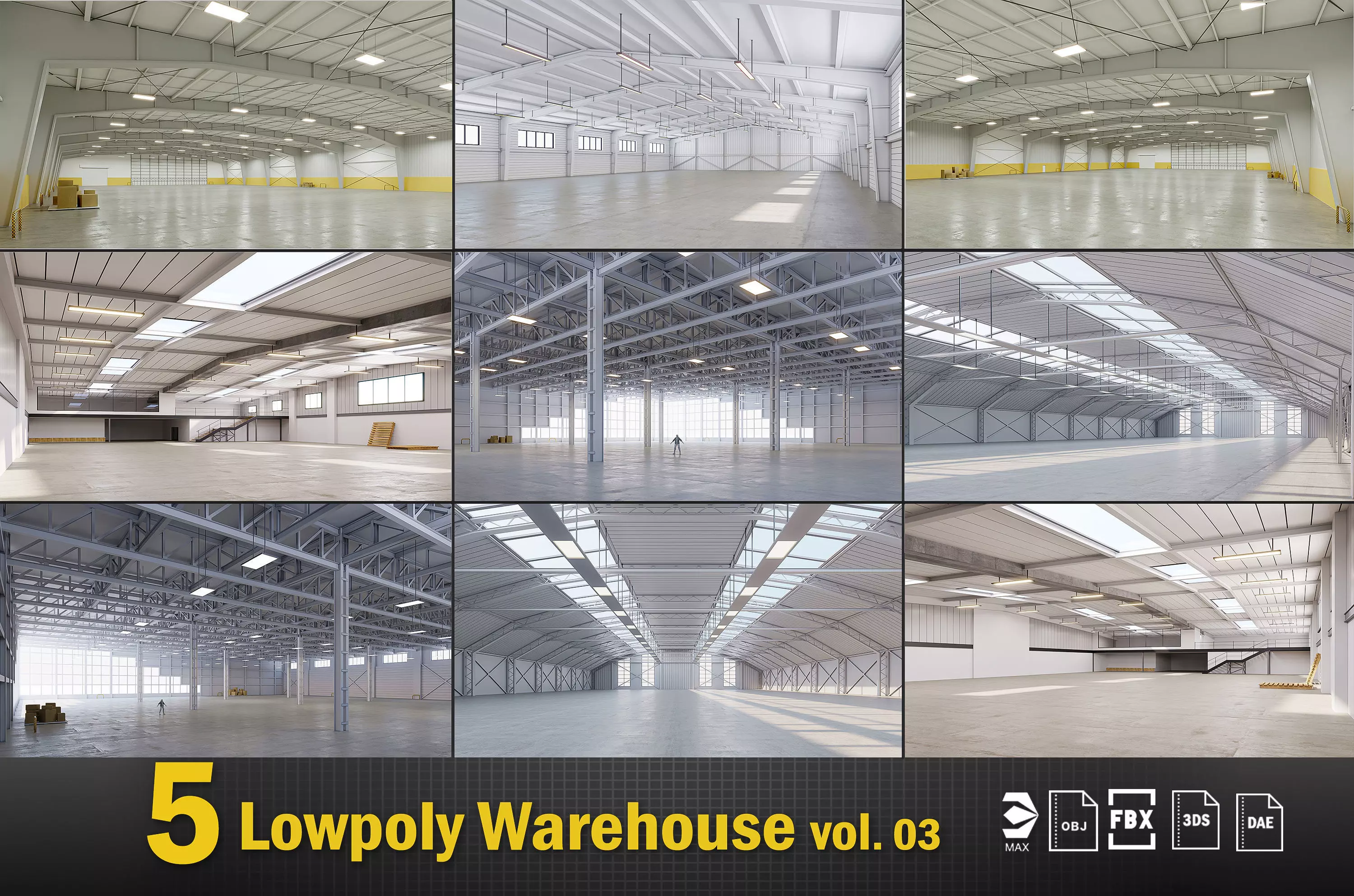 5 low poly interior warehouse Vol 3 3D Model Collection_0