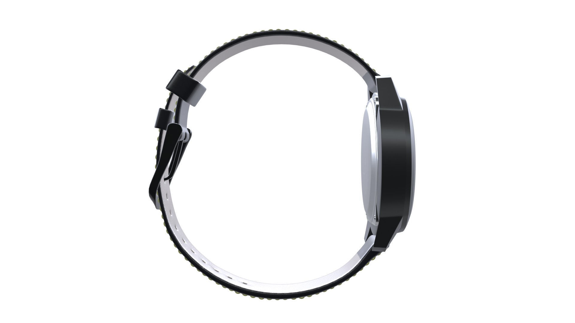 Hybrid Smartwatch with Black Low-poly 3D model_3