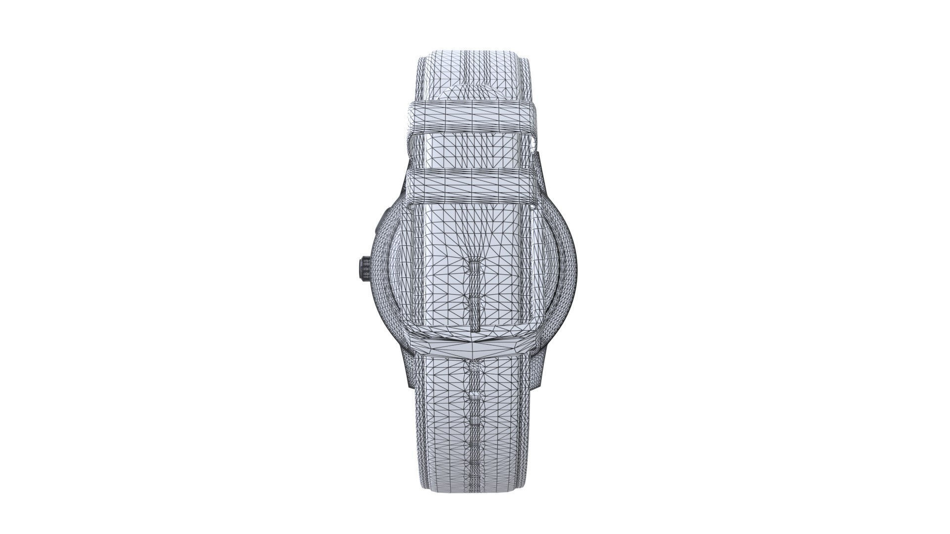 Hybrid Smartwatch with Black Low-poly 3D model_6