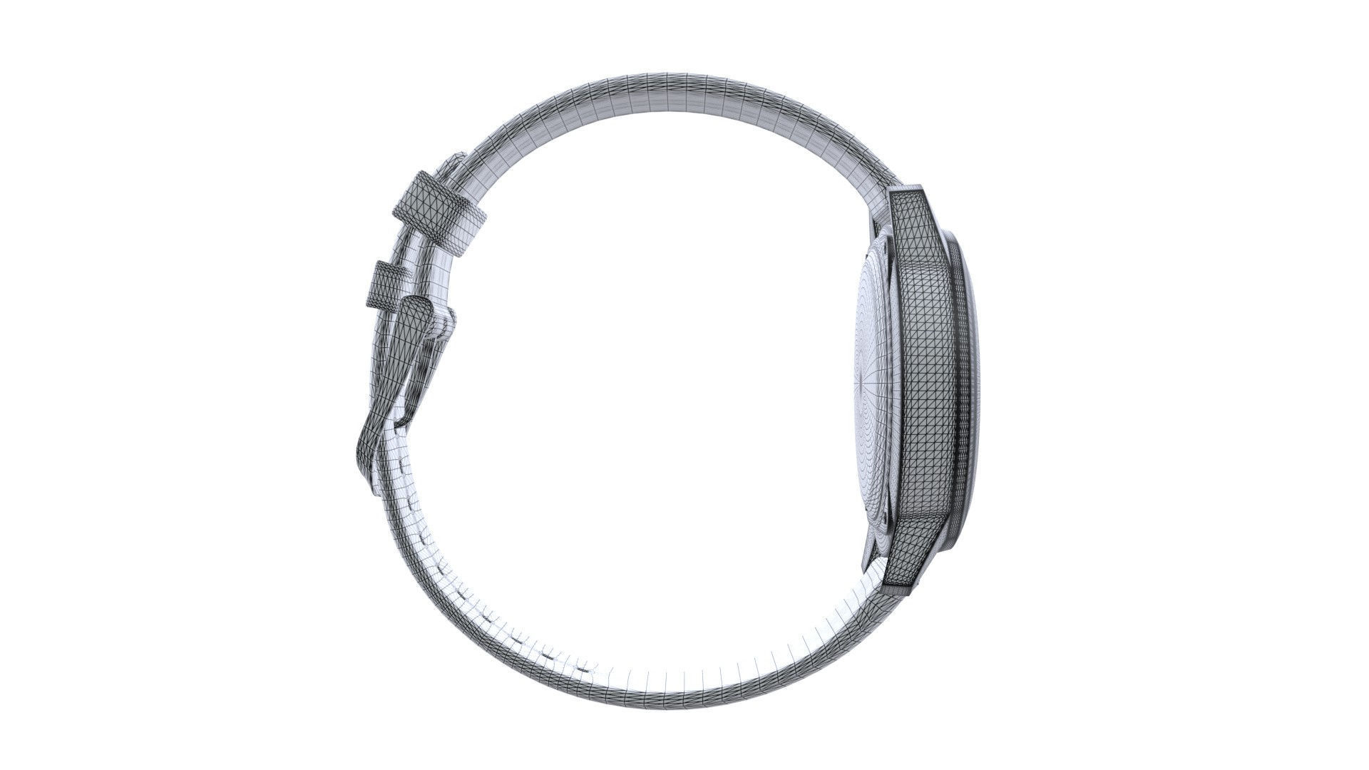 Hybrid Smartwatch with Black Low-poly 3D model_7